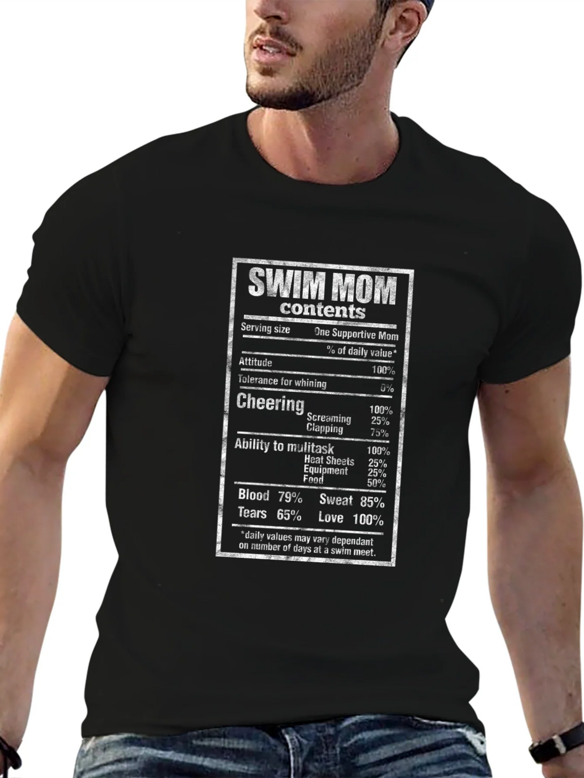 Swim Mom Nutrition Facts T-Shirt - Supportive Gift for Moms product image 6