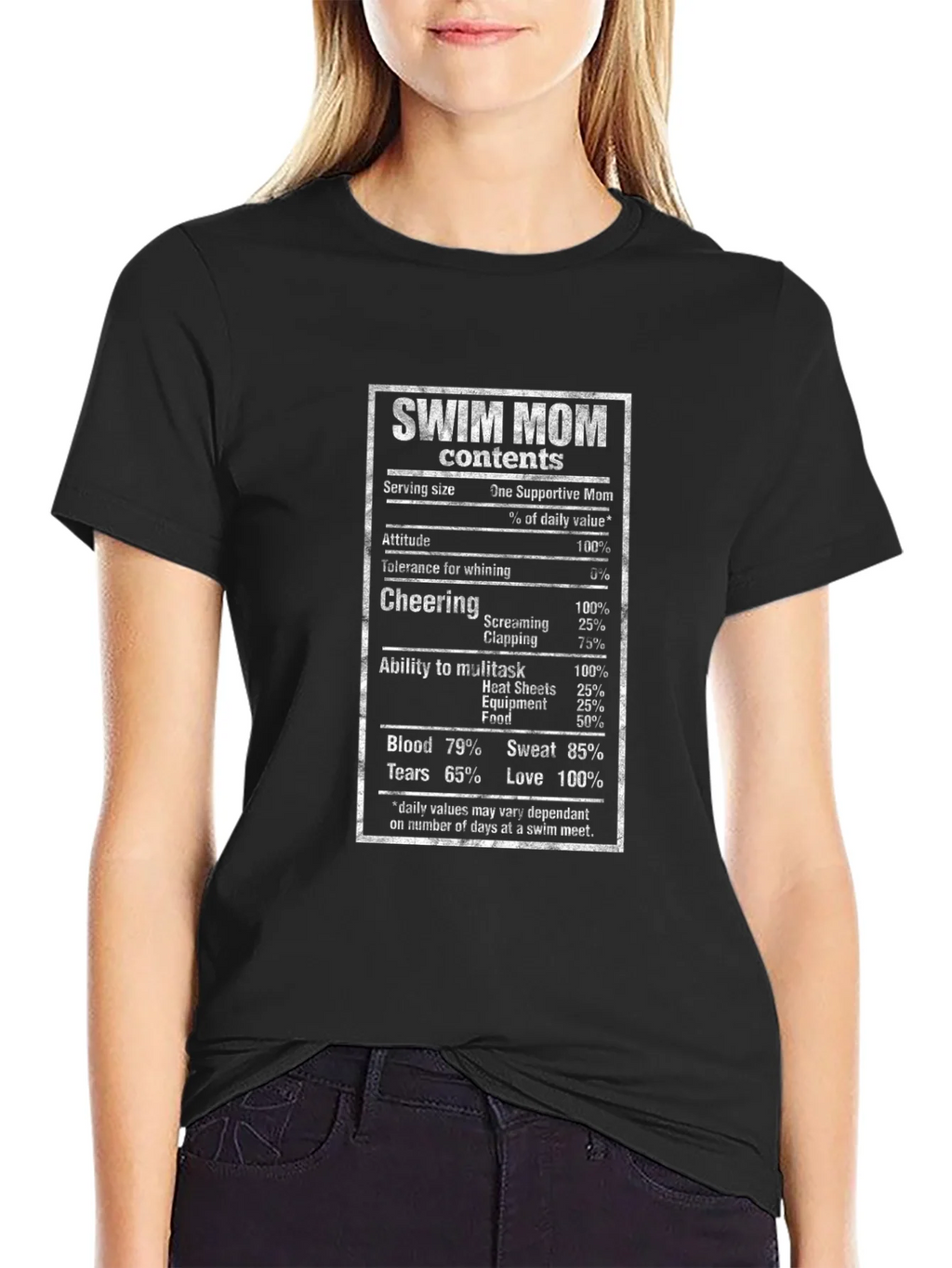 Swim Mom Nutrition Facts T-Shirt - Supportive Gift for Moms product image 2