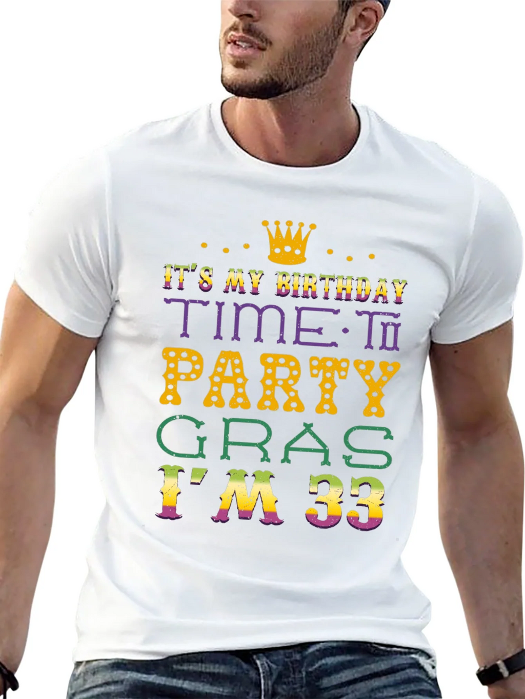Its My Birthday Time To Party Gras Im 33 T-Shirt product image 7