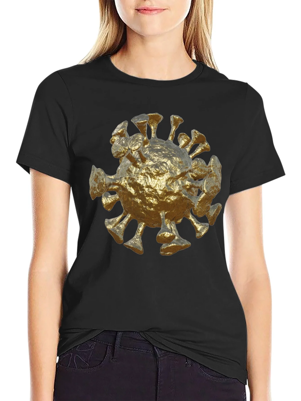 Golden Corona Virus T-Shirt product image 1