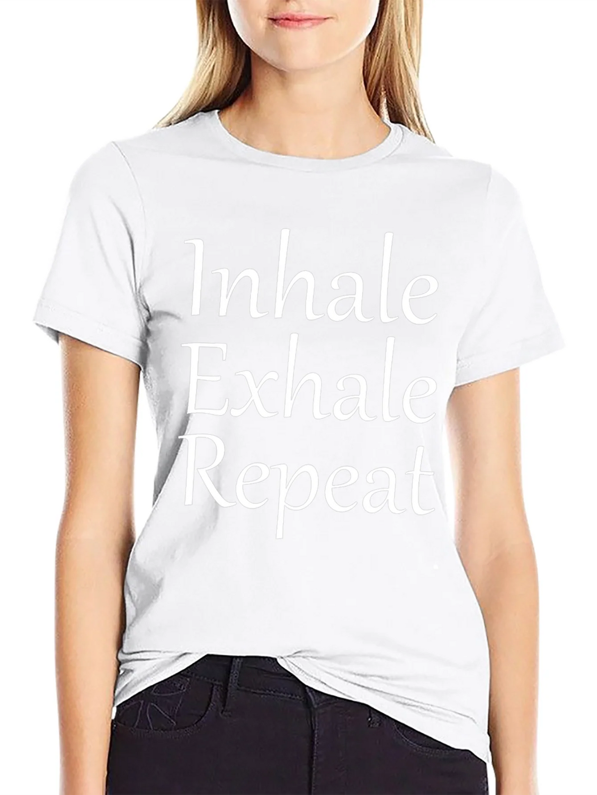 Inhale Exhale Repeat Black T-Shirt product image 6