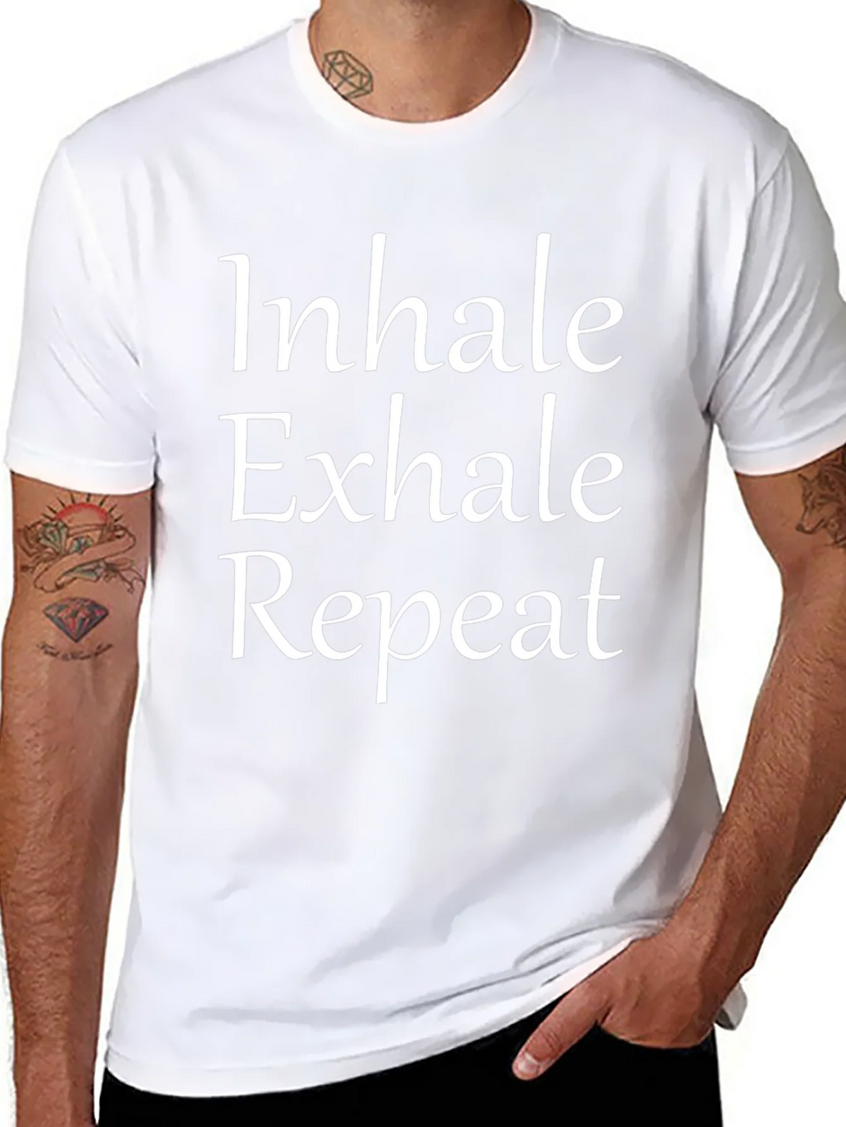 Inhale Exhale Repeat Black T-Shirt product image 5