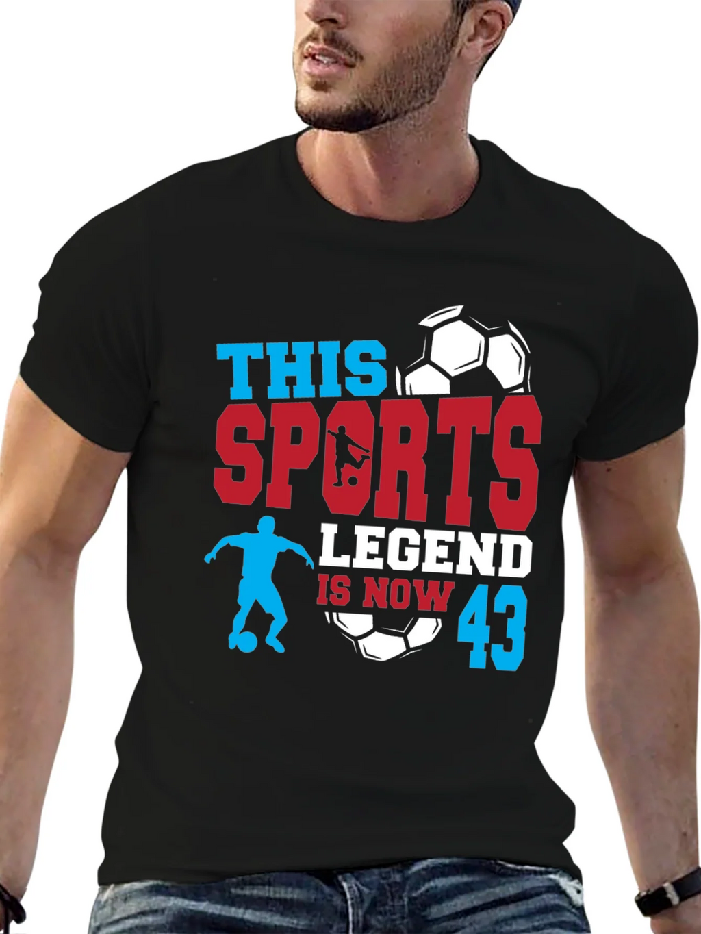 Sports Legend 43rd Birthday Soccer Graphic T-Shirt product image 2