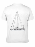 Nautical Sailboat Graphic Tee - Black Cotton T-Shirt product image 1