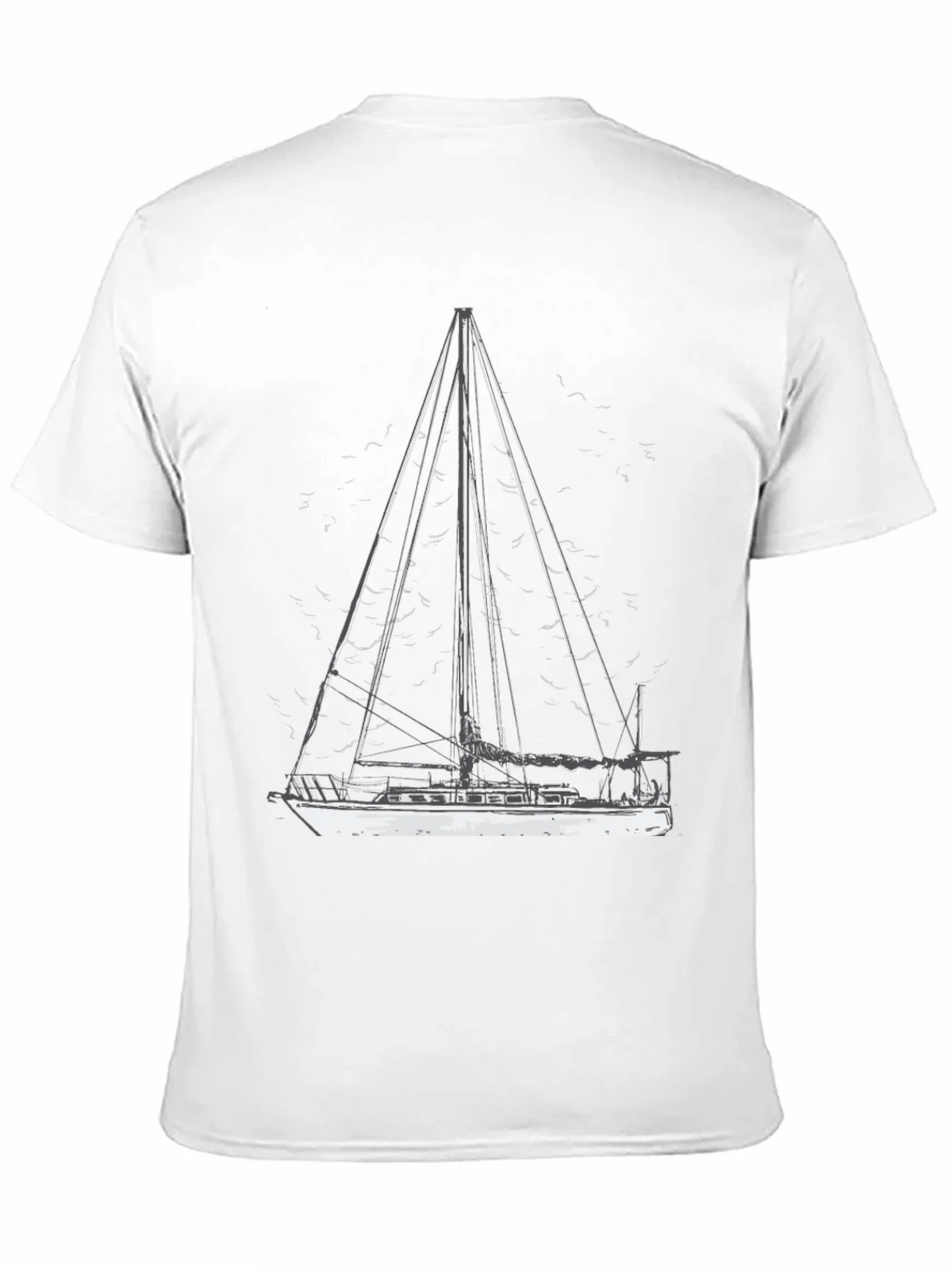 Nautical Sailboat Graphic Tee - Black Cotton T-Shirt product image 1
