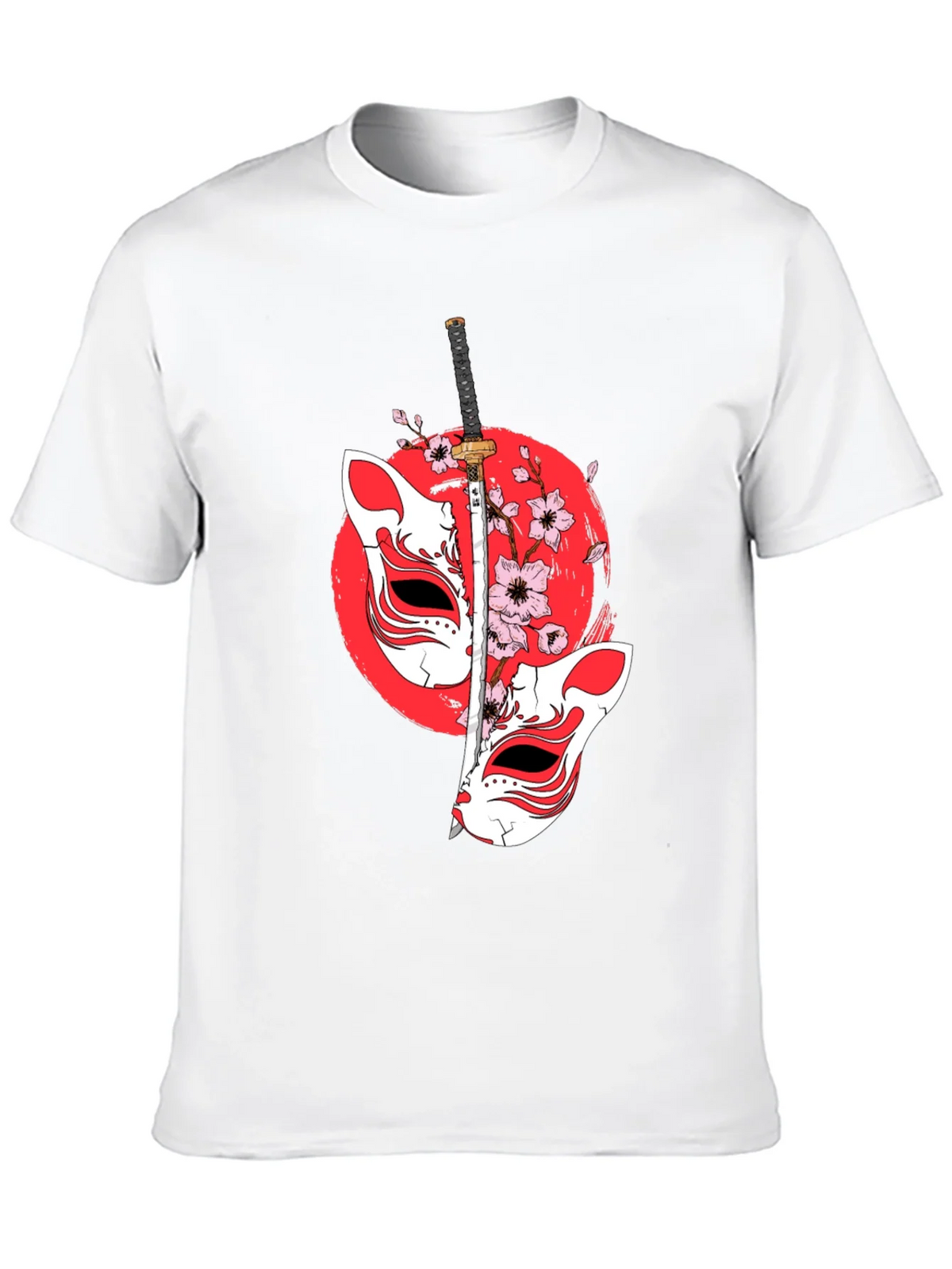 Japanese Fox Mask Katana T-Shirt - Unique Design product image 9