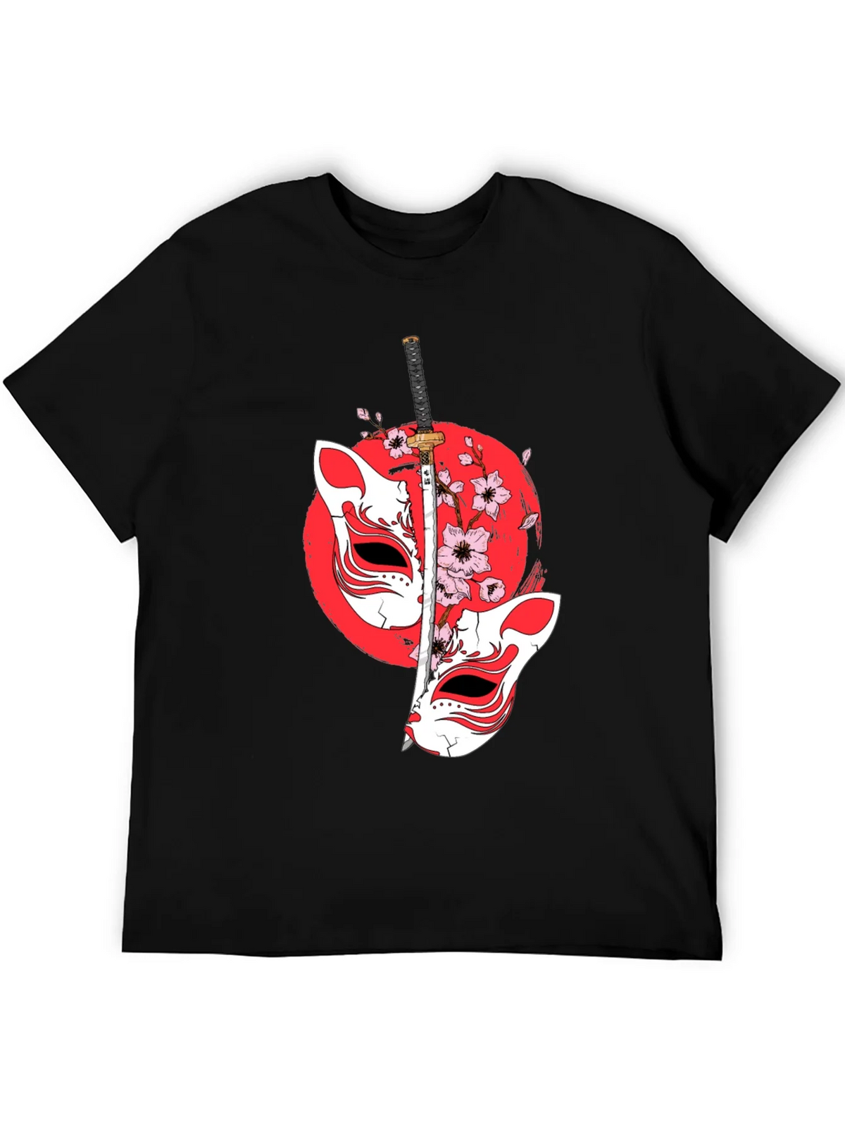 Japanese Fox Mask Katana T-Shirt - Unique Design product image 5