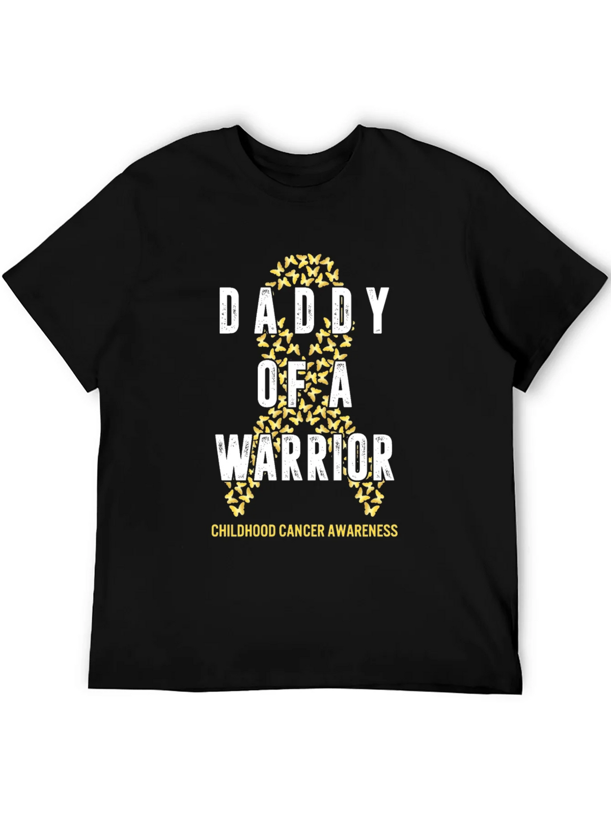 Daddy of a Warrior Childhood Cancer Awareness T-Shirt product image 5