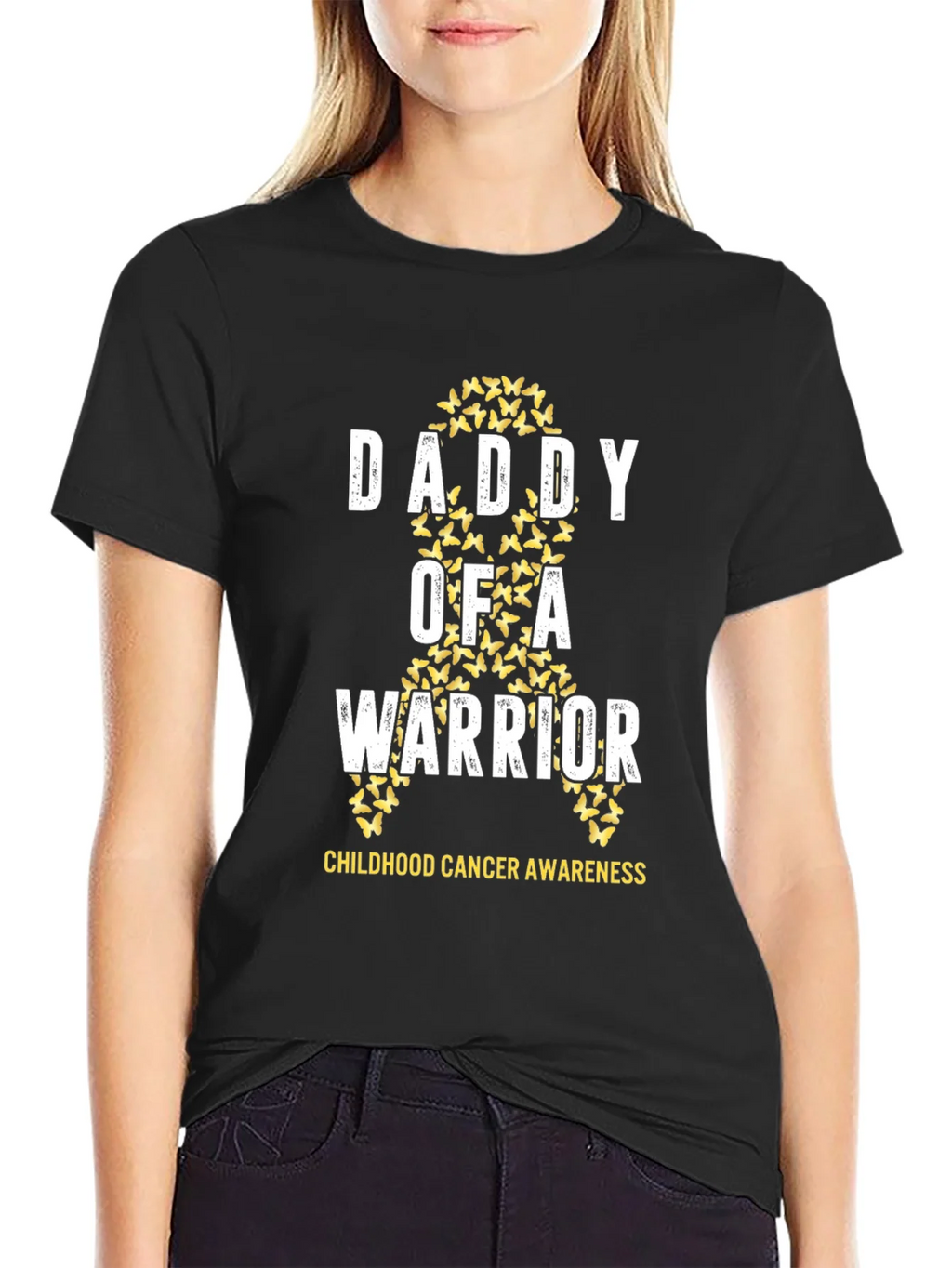 Daddy of a Warrior Childhood Cancer Awareness T-Shirt product image 2