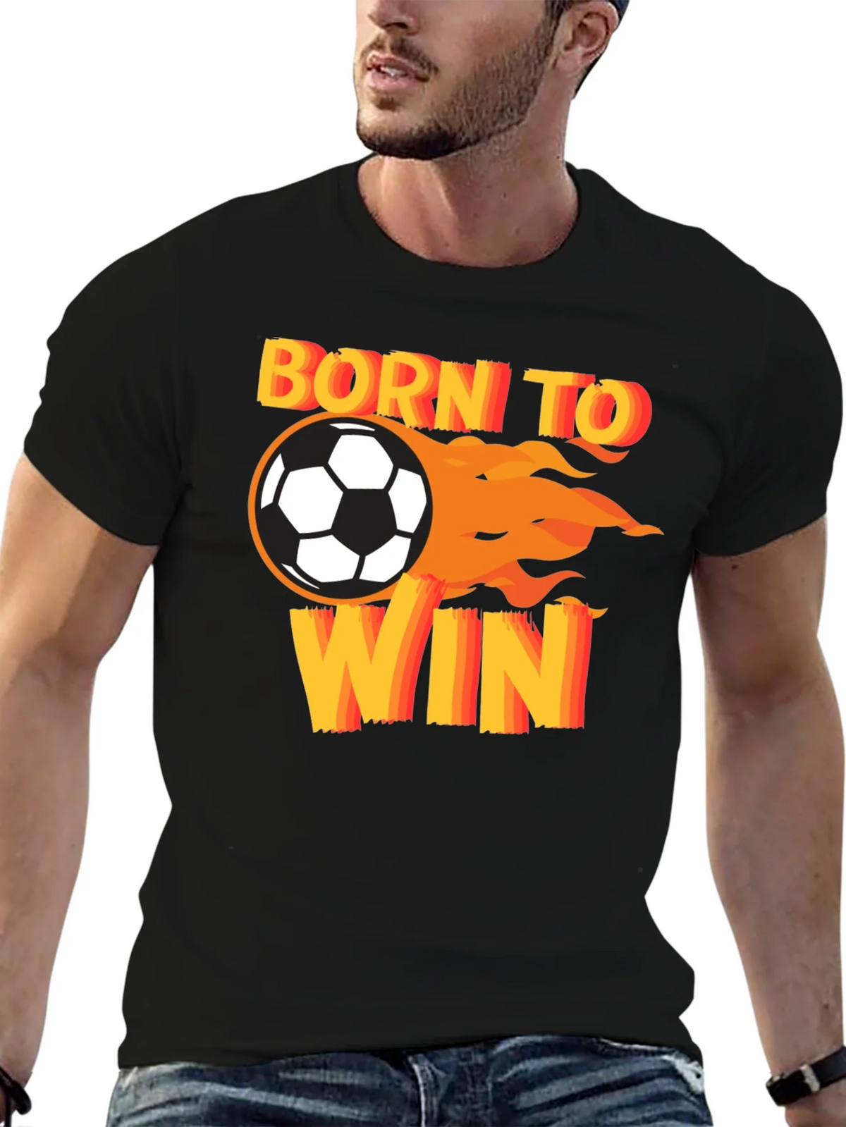 Born to Win Soccer T-Shirt - Black product image 2