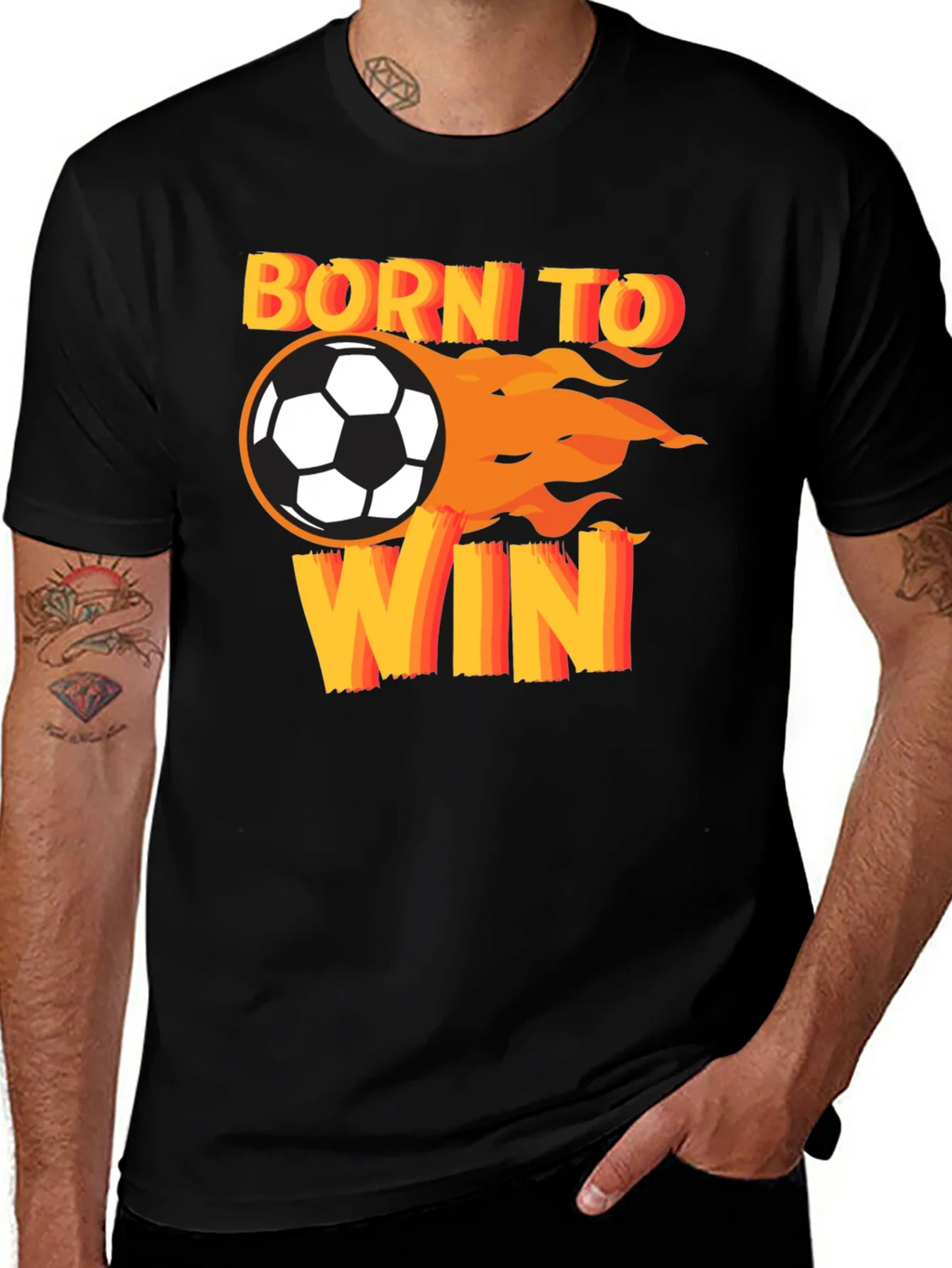 Born to Win Soccer T-Shirt - Black product image 1