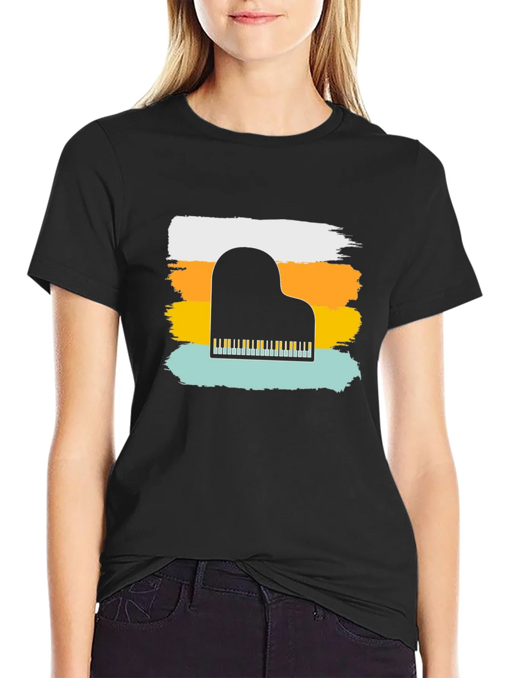 Piano Keys Graphic T-Shirt - Retro Style Tee product image 1
