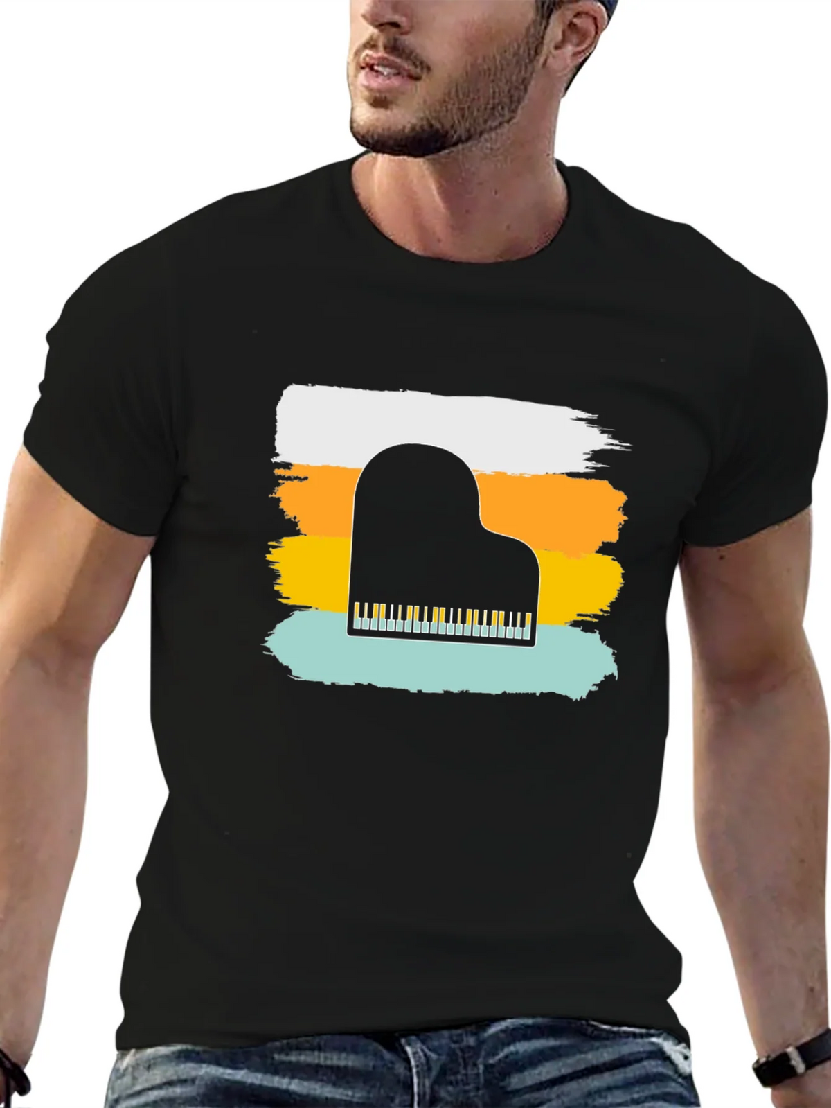 Piano Keys Graphic T-Shirt - Retro Style Tee product image 4