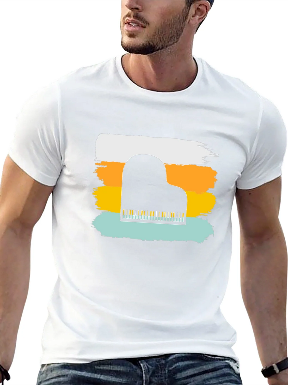 Piano Keys Graphic T-Shirt - Retro Style Tee product image 8