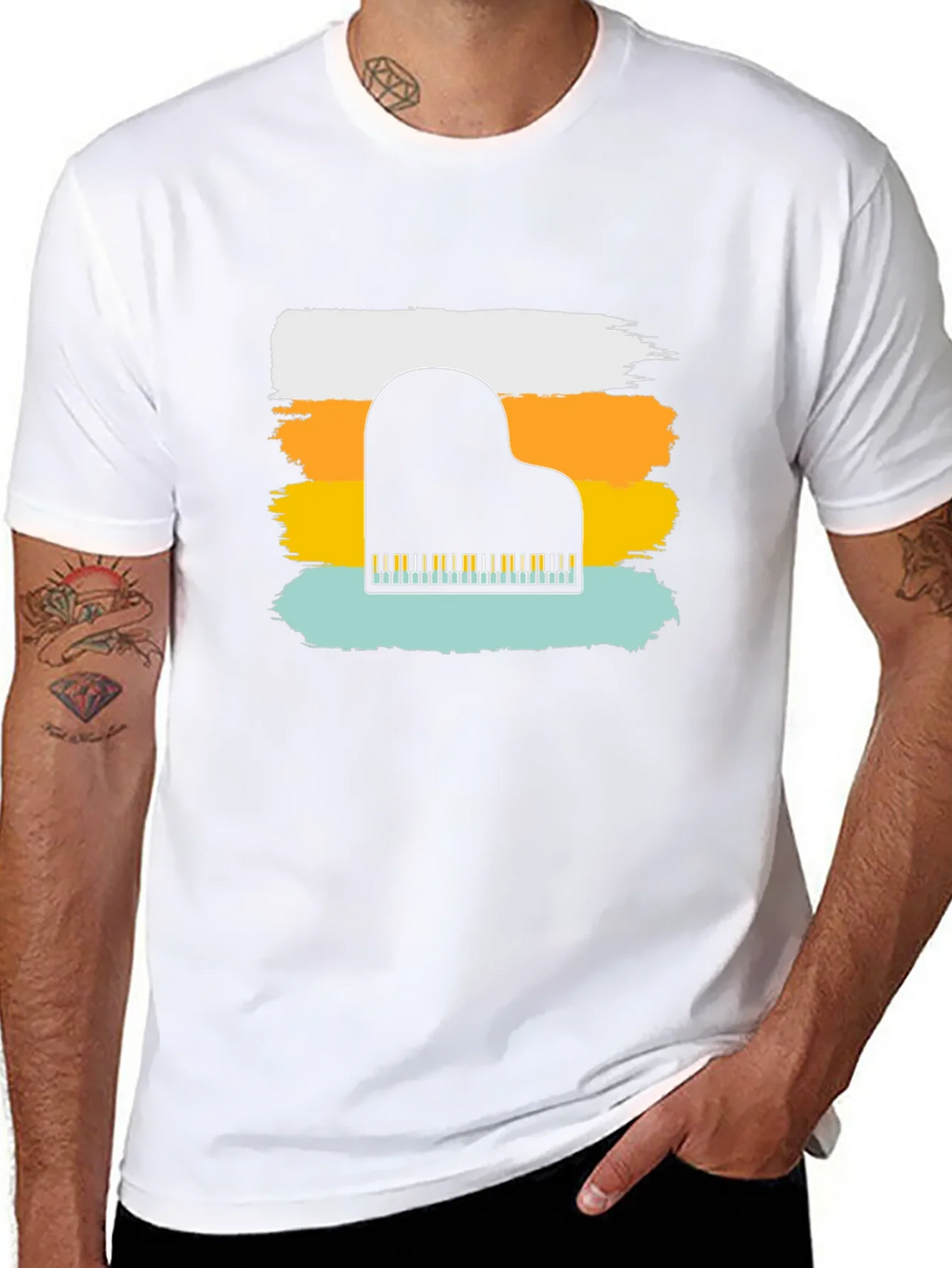 Piano Keys Graphic T-Shirt - Retro Style Tee product image 5