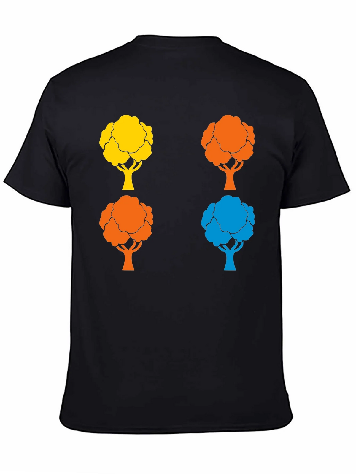 Colorful Tree Graphic Print Crew Neck T-Shirt product image 4