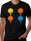 Colorful Tree Graphic Print Crew Neck T-Shirt product image 1