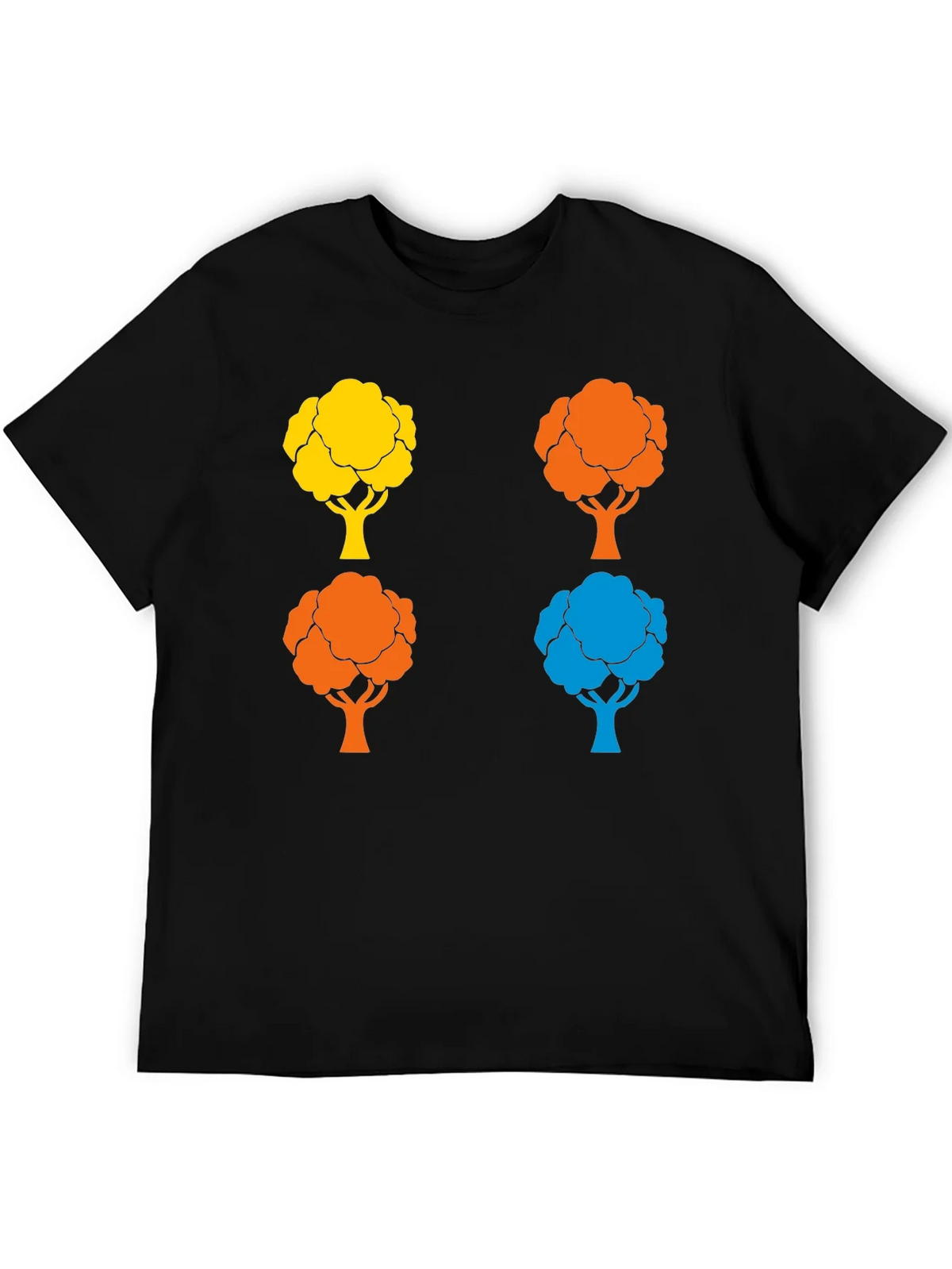Colorful Tree Graphic Print Crew Neck T-Shirt product image 5