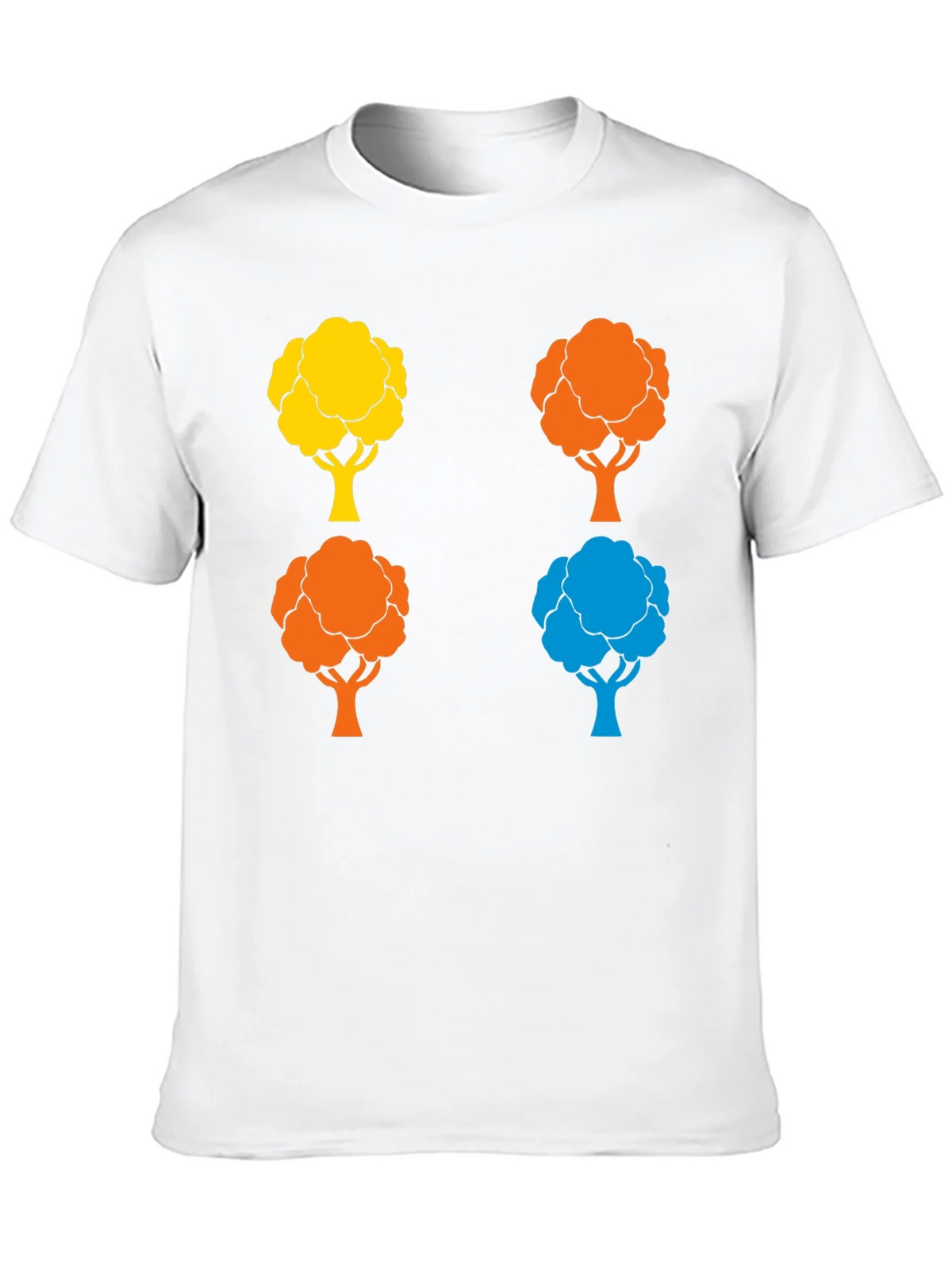 Colorful Tree Graphic Print Crew Neck T-Shirt product image 9