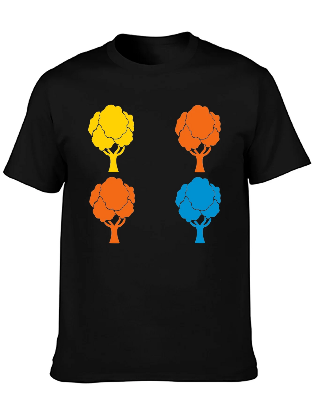 Colorful Tree Graphic Print Crew Neck T-Shirt product image 3