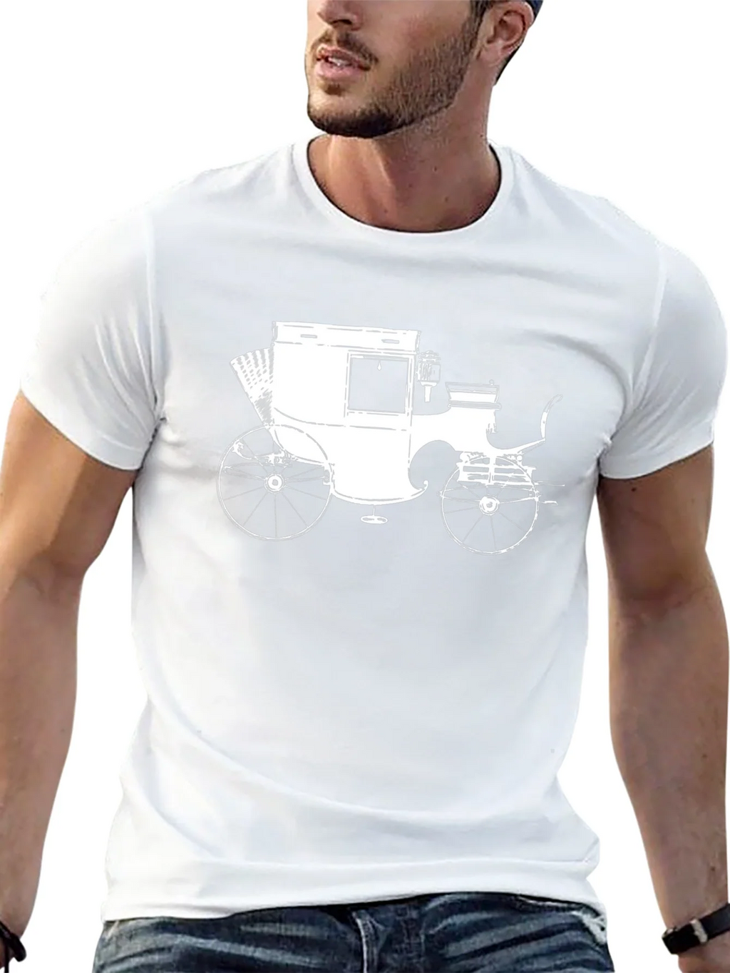 Vintage Carriage Graphic T-Shirt - Black product image 3