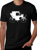 Vintage Carriage Graphic T-Shirt - Black product image 1