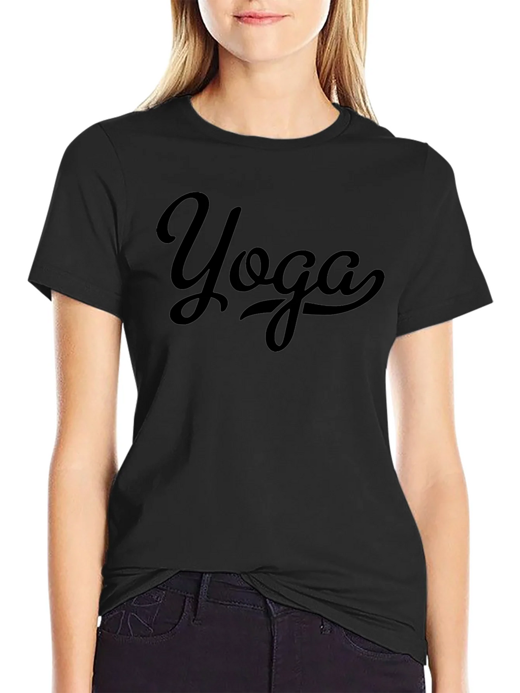 Yoga Graphic Tee - Unisex Black Cotton T-Shirt product image 2