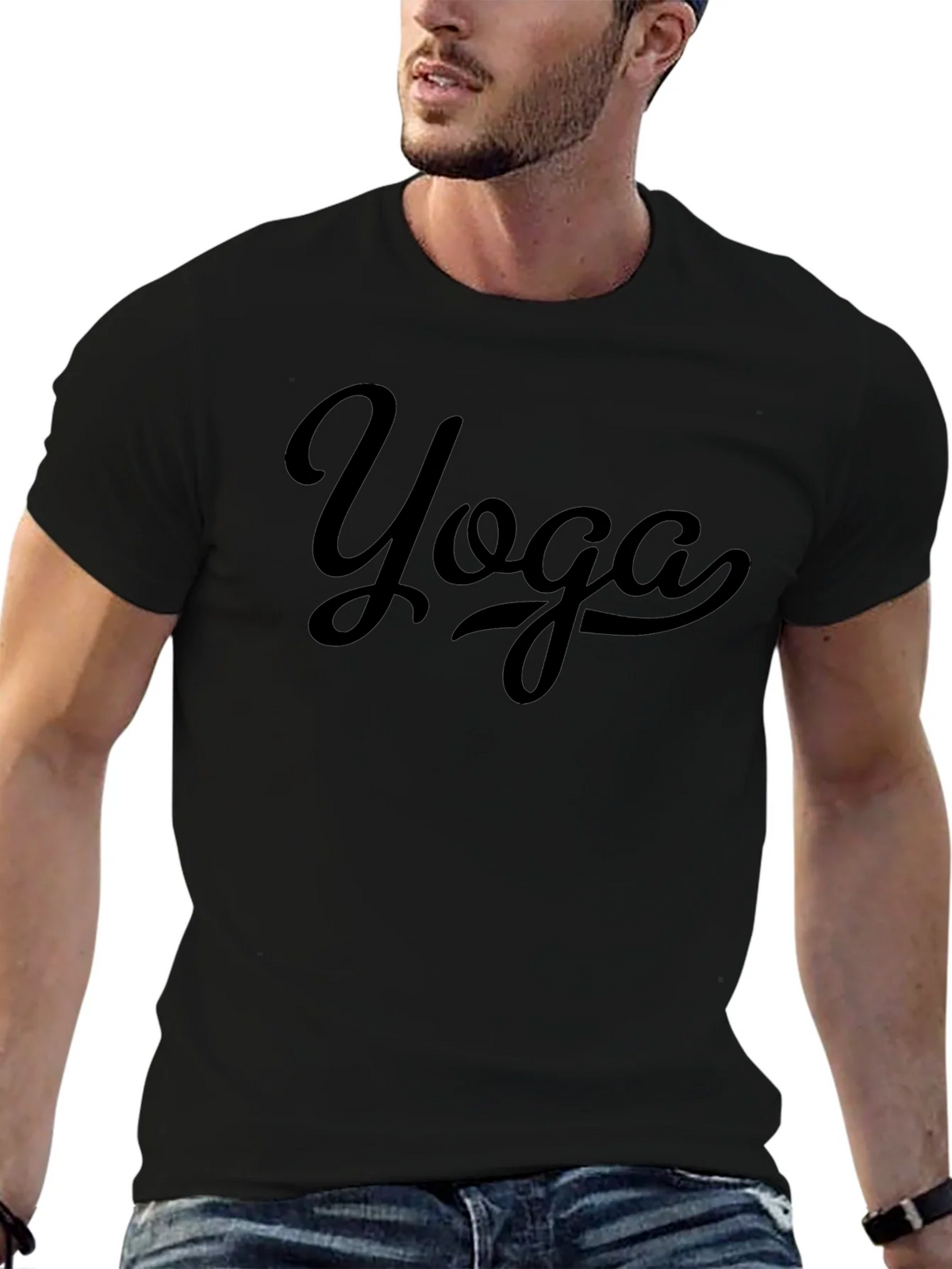 Yoga Graphic Tee - Unisex Black Cotton T-Shirt product image 6