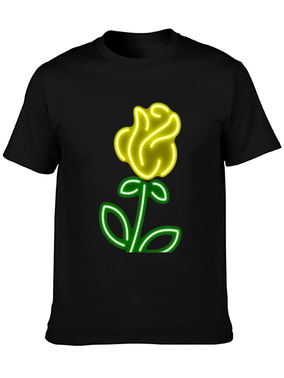 Neon Rose Graphic T-Shirt - Cool Casual Wear product image 3