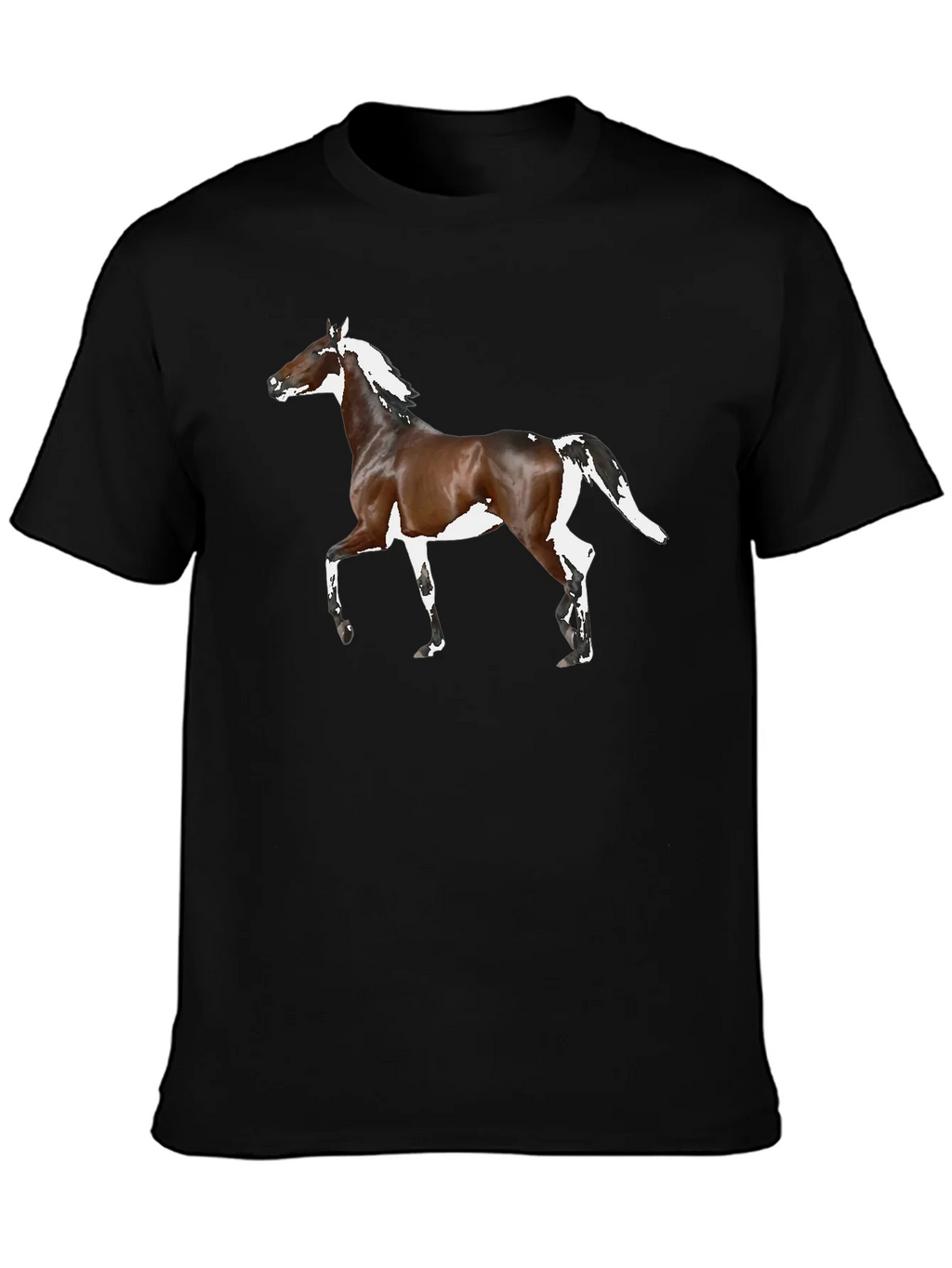 Horse Graphic Tee - Black Cotton T-Shirt product image 2