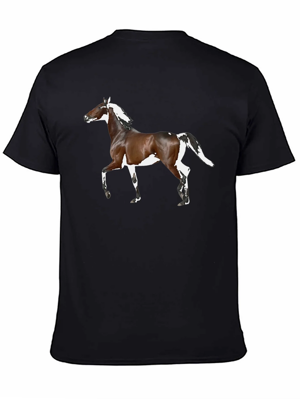 Horse Graphic Tee - Black Cotton T-Shirt product image 3