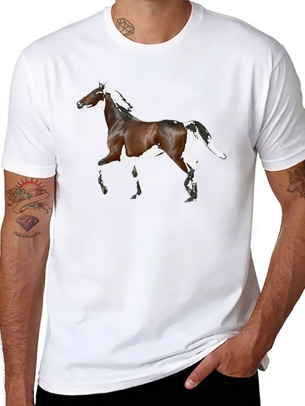 Horse Graphic Tee - Black Cotton T-Shirt product image 5