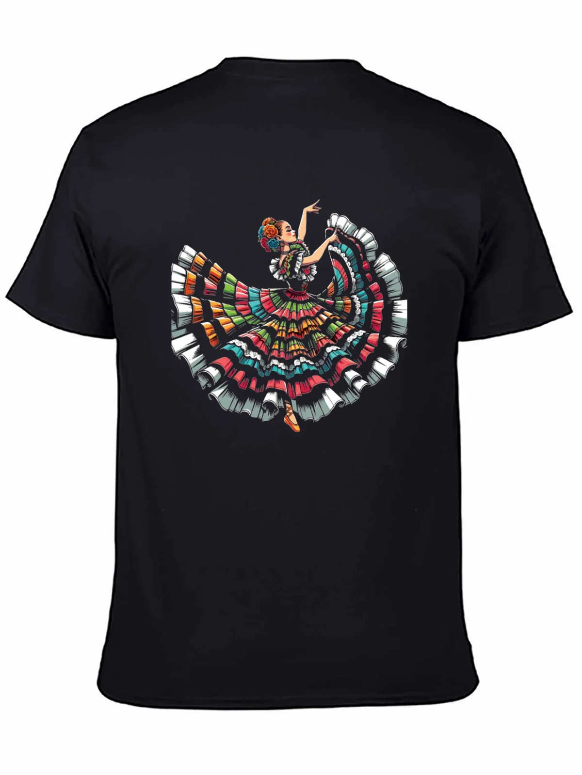 Mexican Folklorico Dancer T-Shirt - Vibrant Fiesta Style product image 2