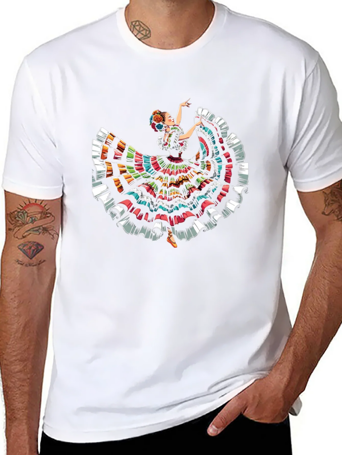 Mexican Folklorico Dancer T-Shirt - Vibrant Fiesta Style product image 3