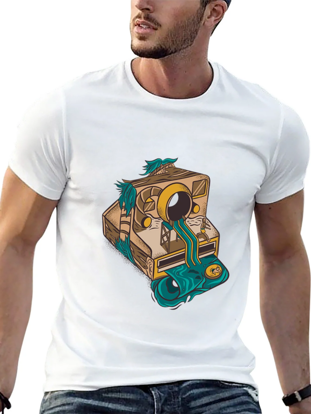 Camera Surrealism Mens Black Graphic Tee product image 12