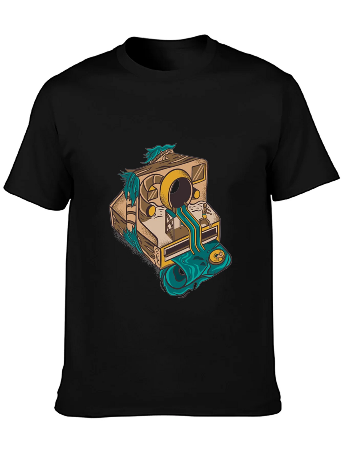 Camera Surrealism Mens Black Graphic Tee product image 3