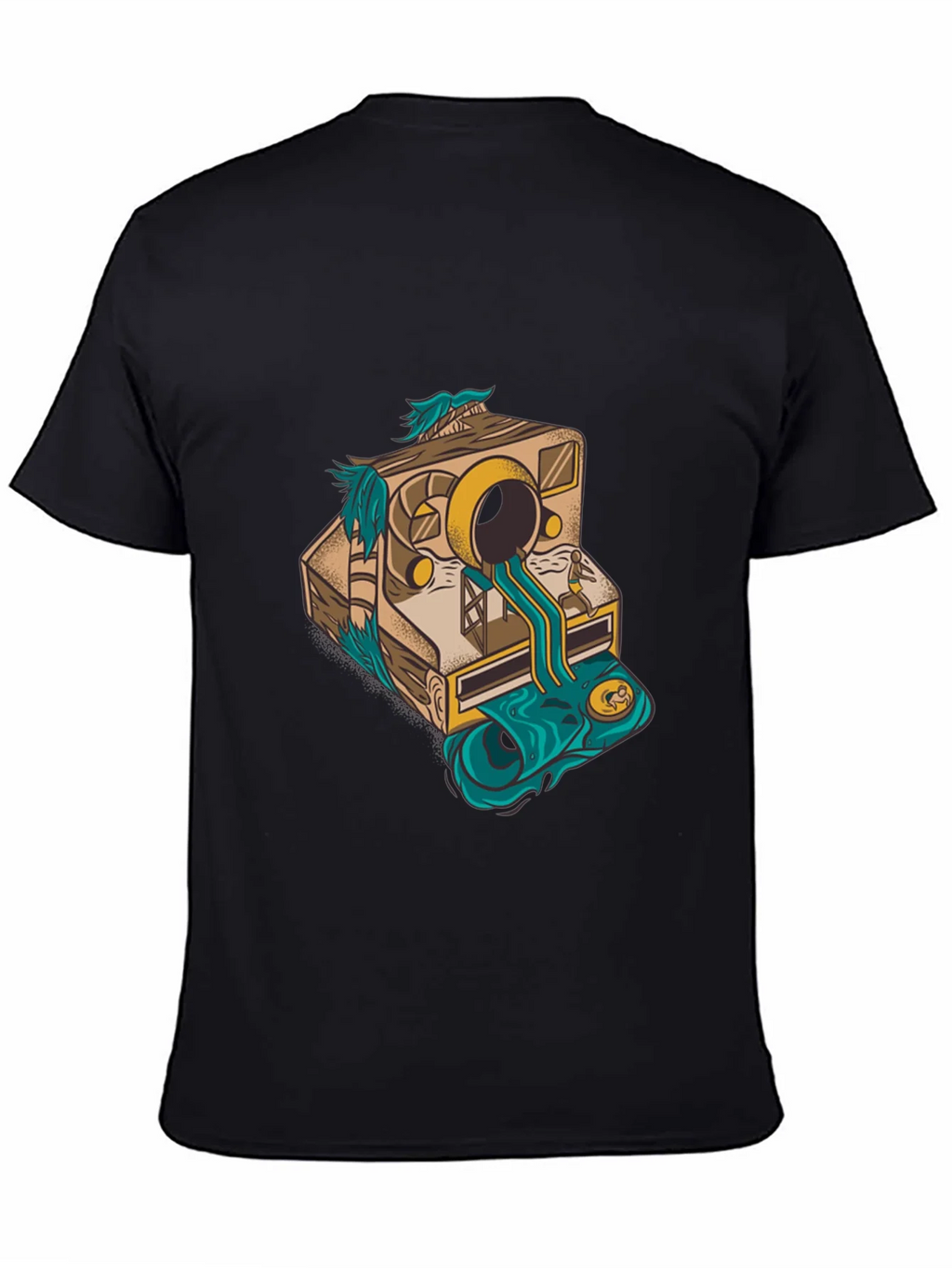 Camera Surrealism Mens Black Graphic Tee product image 4