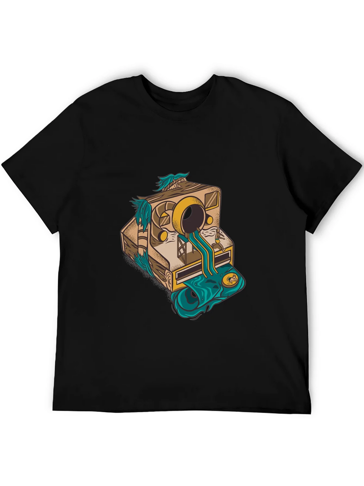 Camera Surrealism Mens Black Graphic Tee product image 5
