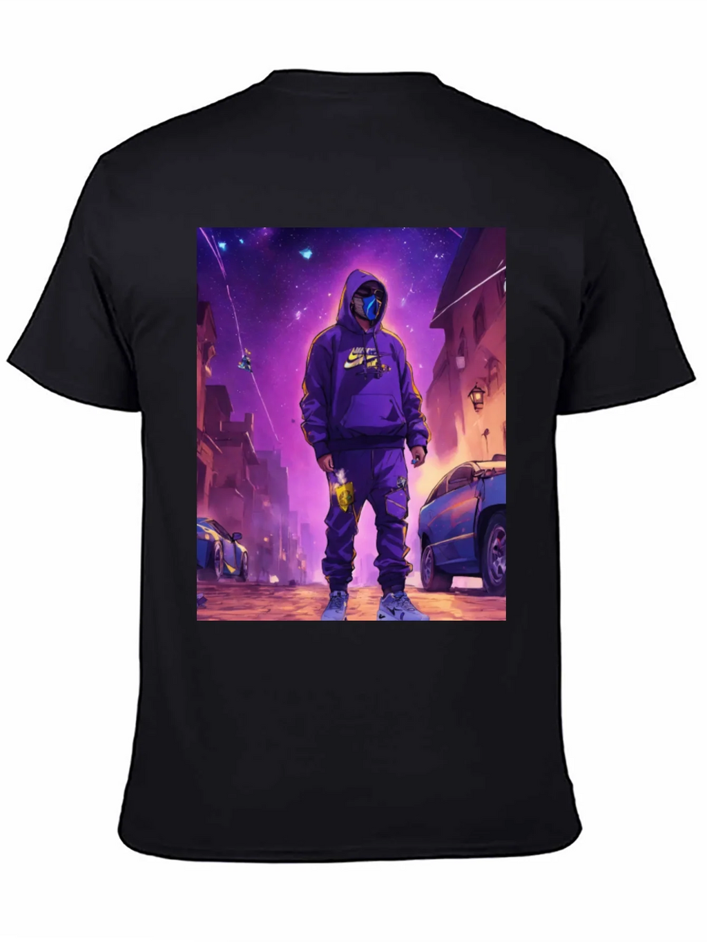 Black T-Shirt with Urban Galaxy Graphic product image 3