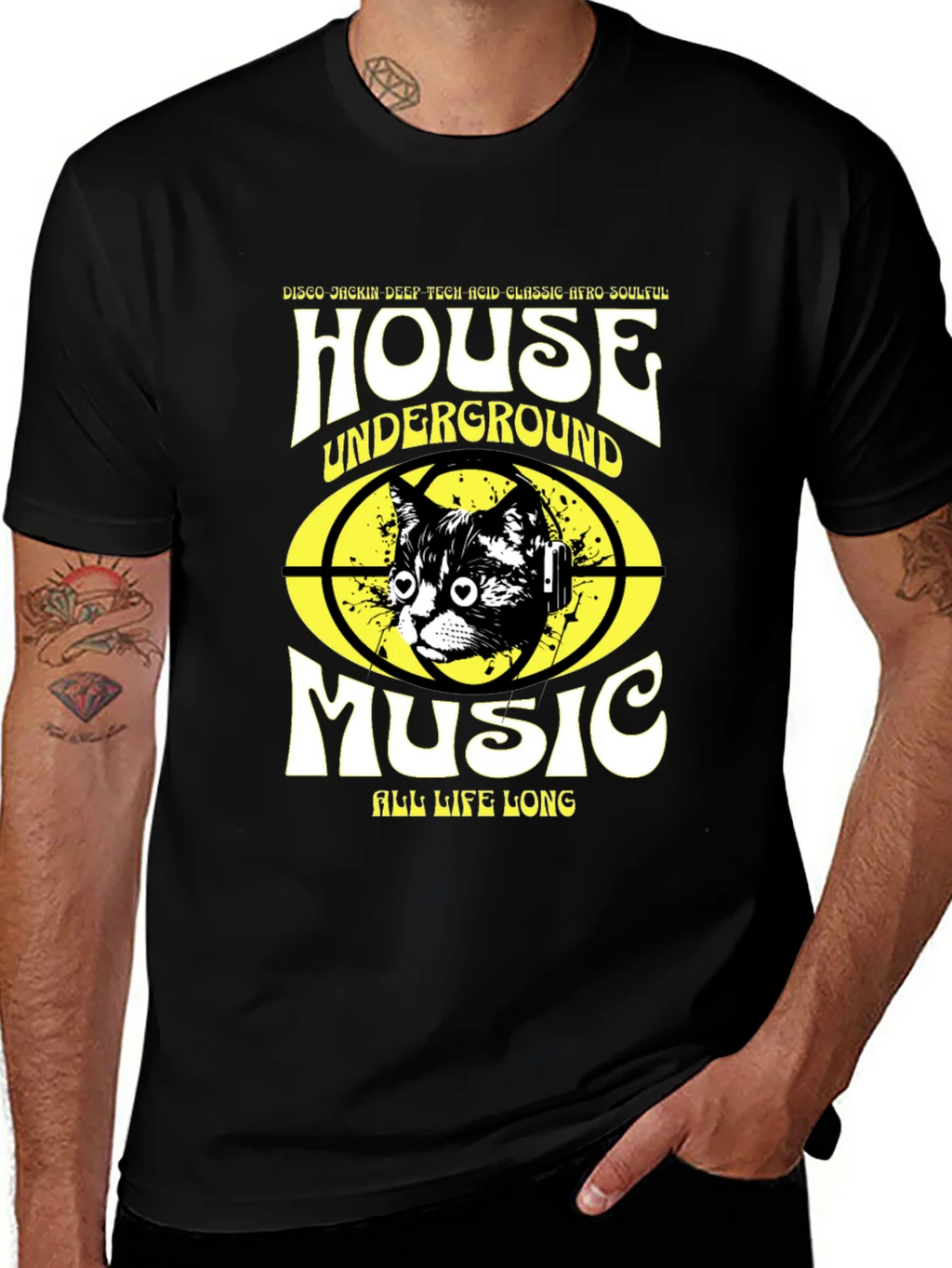 House Music Cat T-Shirt - Underground Rave Style product image 1