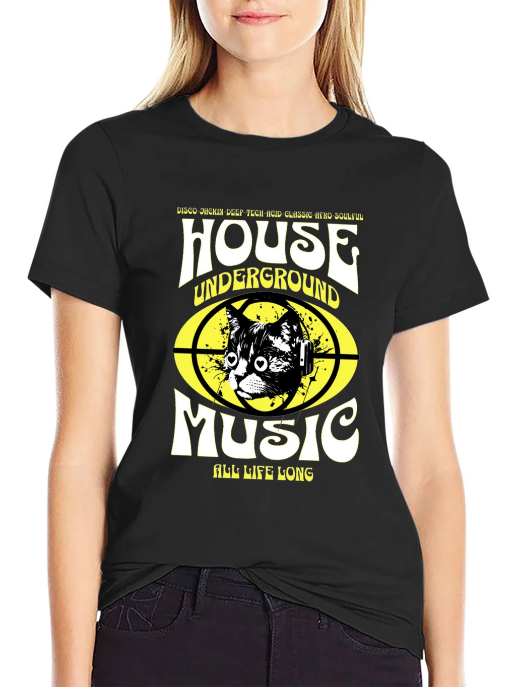 House Music Cat T-Shirt - Underground Rave Style product image 2