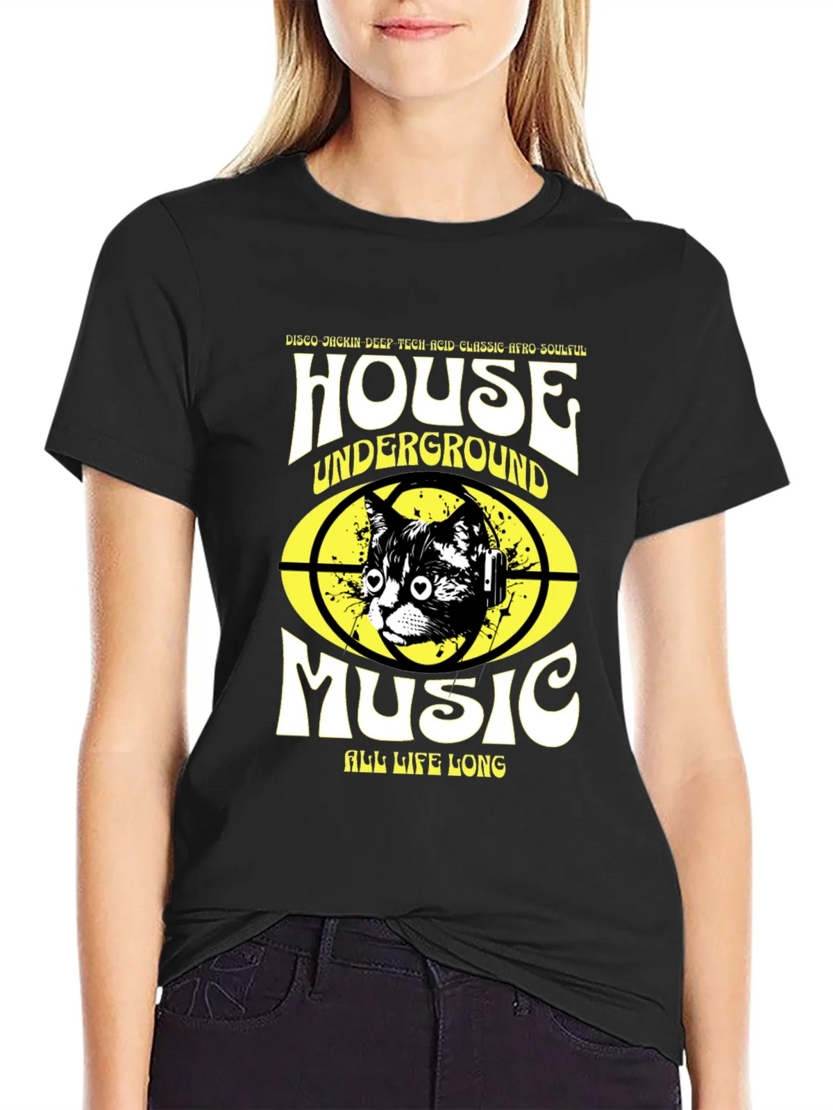 House Music Cat T-Shirt - Underground Rave Style product image 2