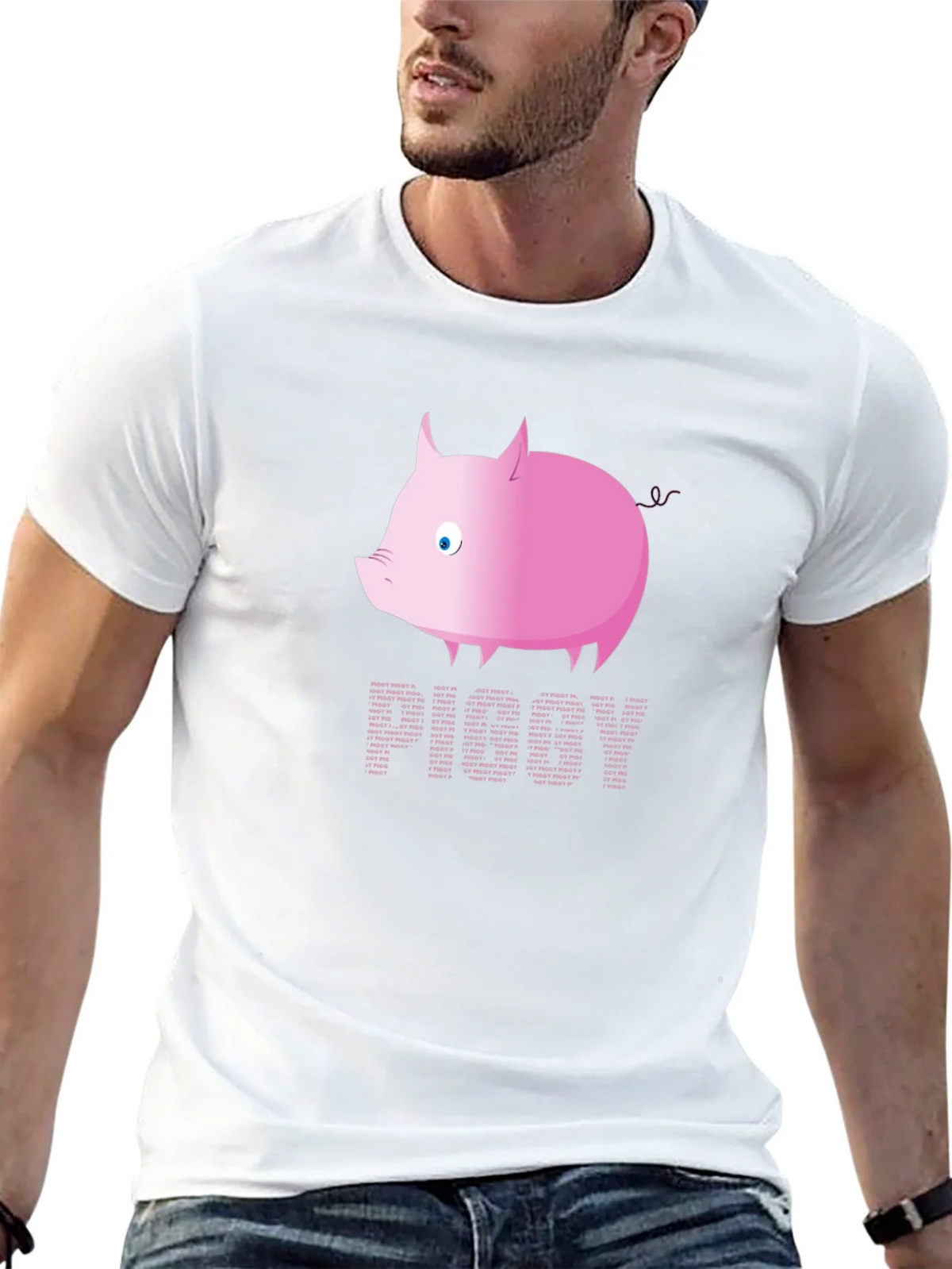 Pink Pig Text T-Shirt - Fun Graphic Tee product image 7