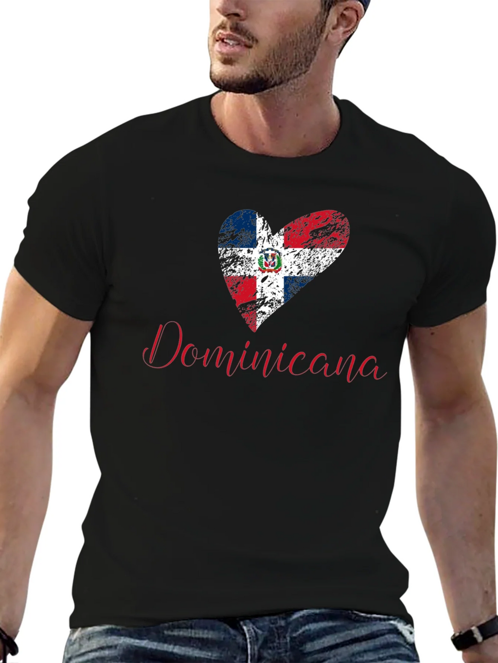 Dominicana Heart Flag T-Shirt - Patriotic Pride product image 3