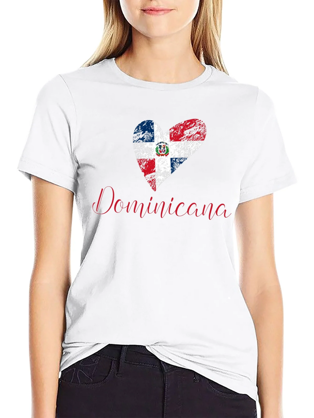 Dominicana Heart Flag T-Shirt - Patriotic Pride product image 4