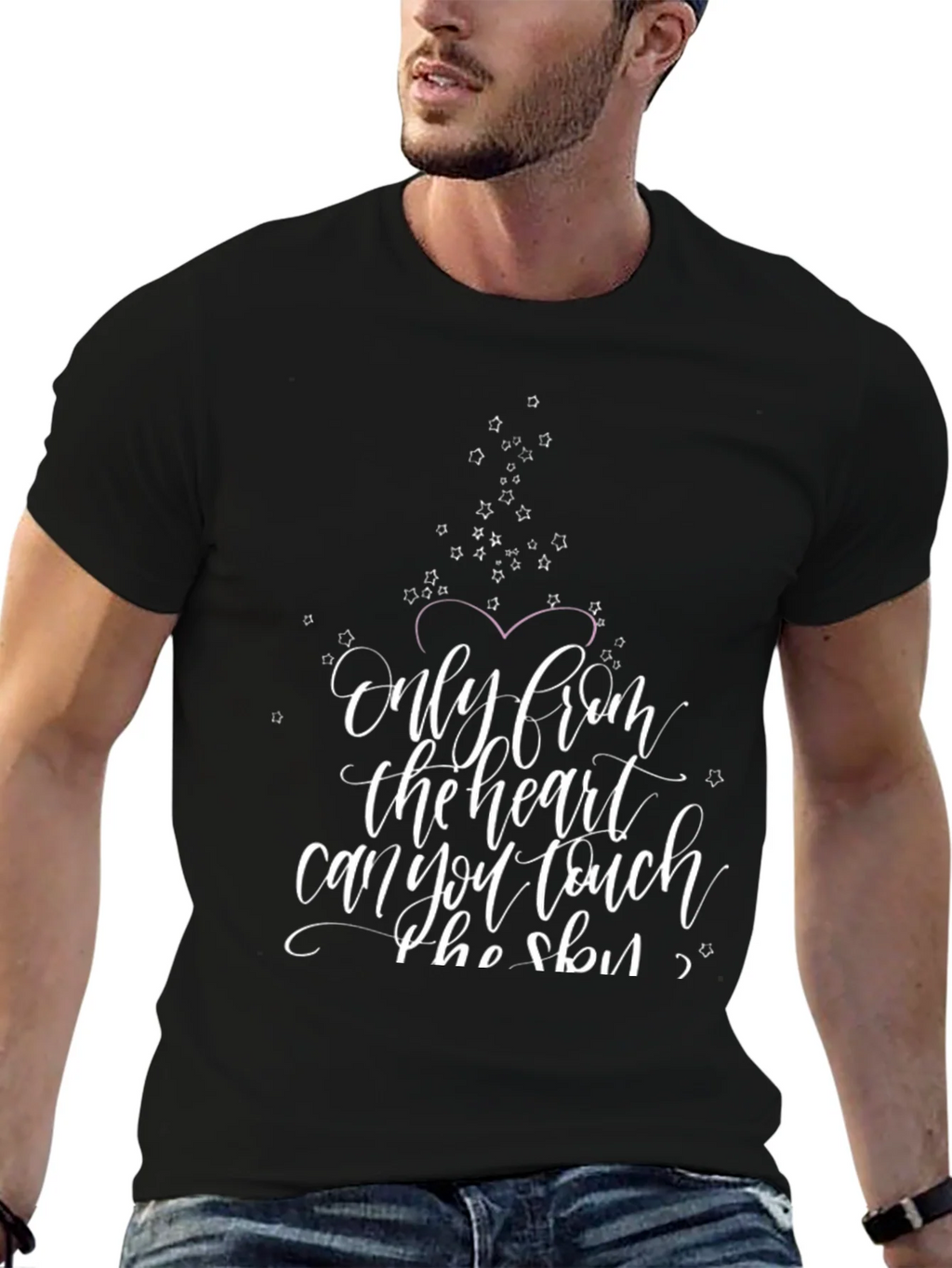 Heartfelt Words Graphic Tee - Black Cotton Blend product image 6