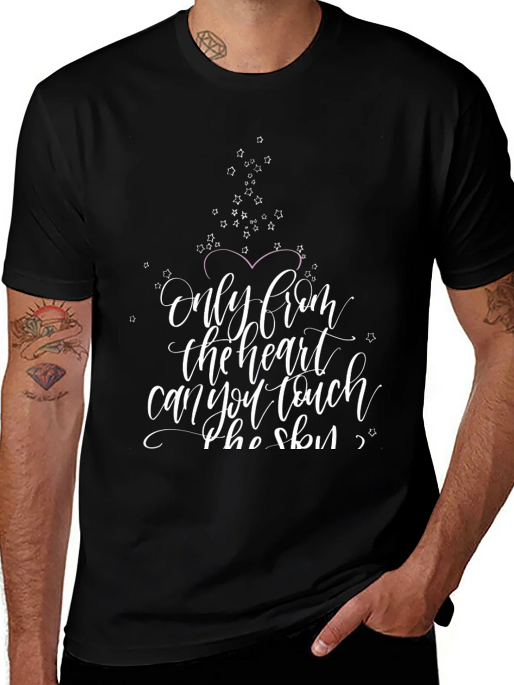 Heartfelt Words Graphic Tee - Black Cotton Blend product image 1