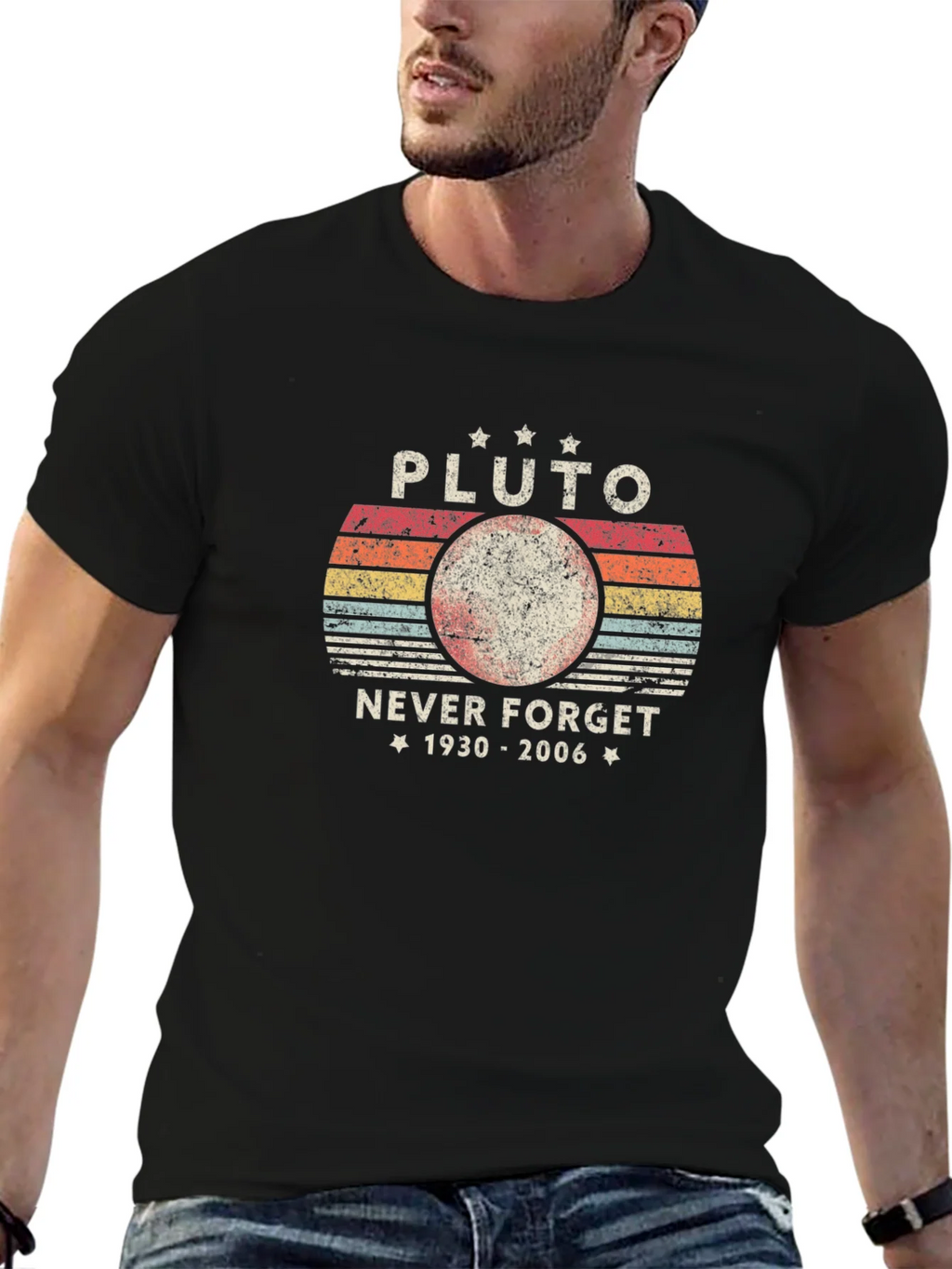 Pluto Never Forget Retro Graphic T-Shirt product image 2