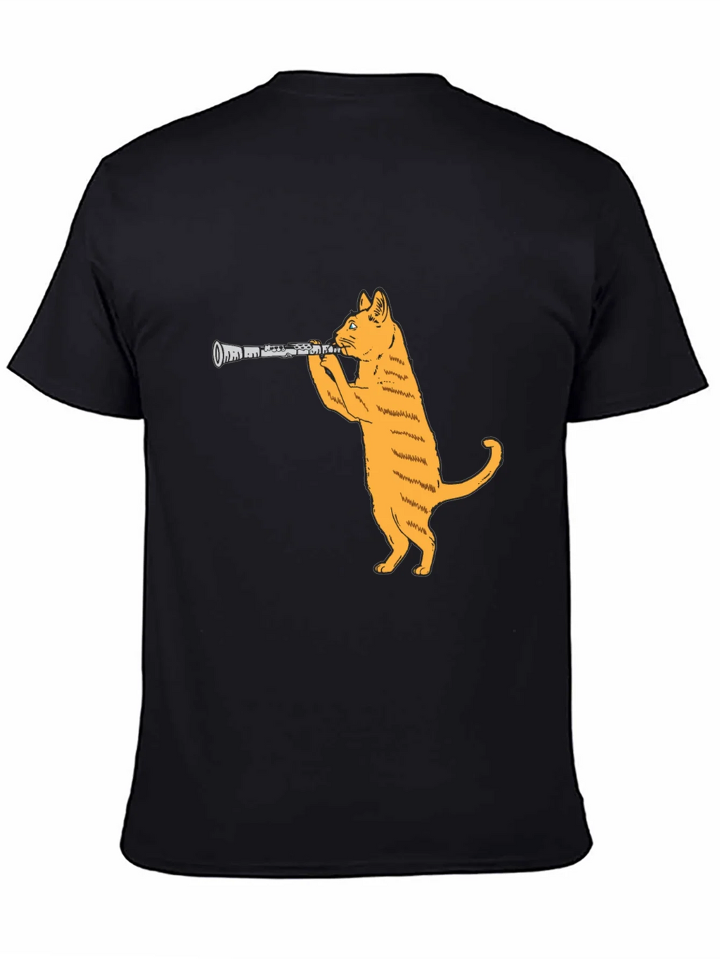 Cat Clarinet Black T-Shirt product image 4
