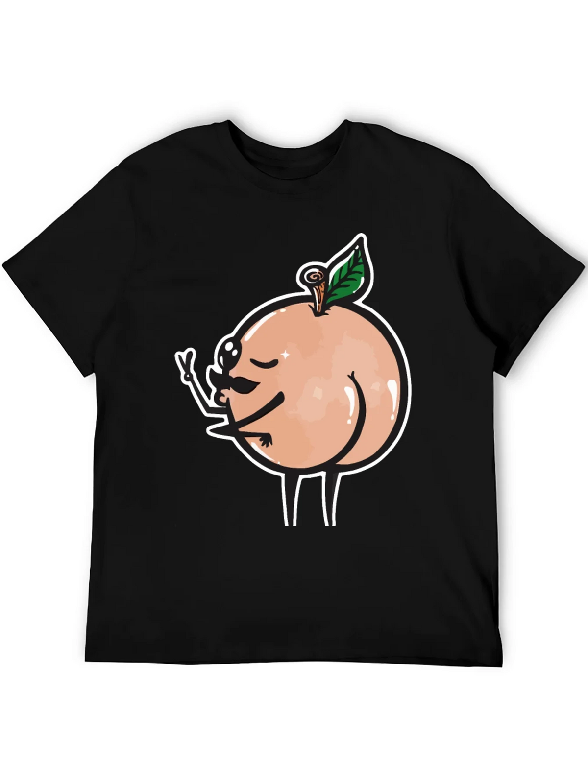 Funny Peach Butt Graphic Black T-Shirt product image 5